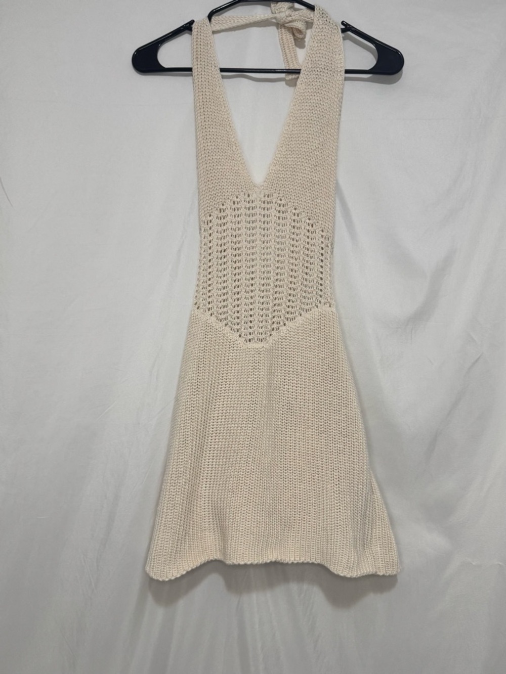 Cream Knit Halter Dress Size L